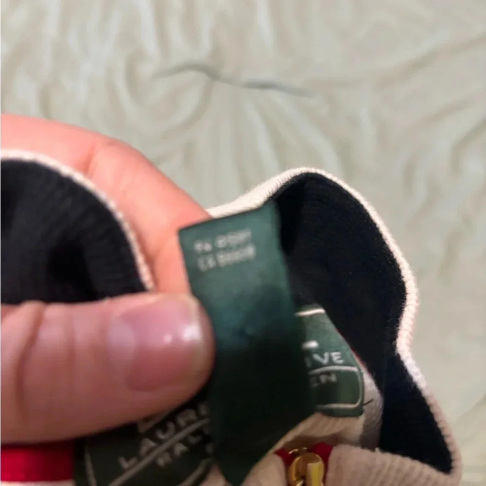 Ralph Lauren Sport Cream Quarter Zip. Made from thermal waffle material. Size PL - Picture 10 of 11